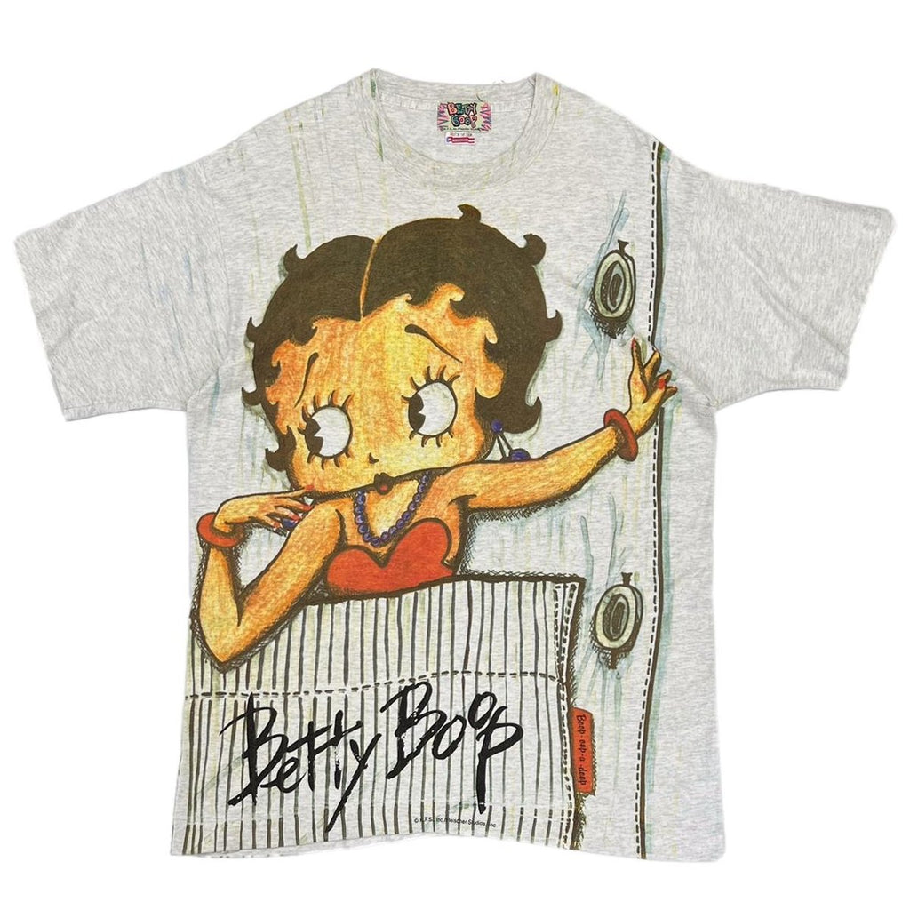 BETTY BOOP INSIDE POCKET OVP ASH GREY BETTY TAG FRUTI OF THE LOOM LARGE 2235