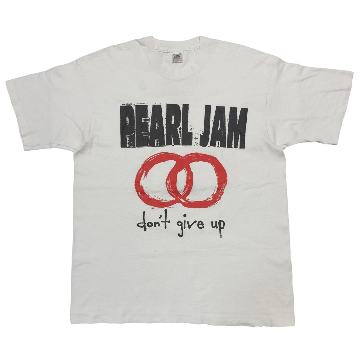 PEARL JAM don't give up EUROPEAN SUMMER TOUR 1992 WHITE FRUIT OF THE LOOM XL 6722