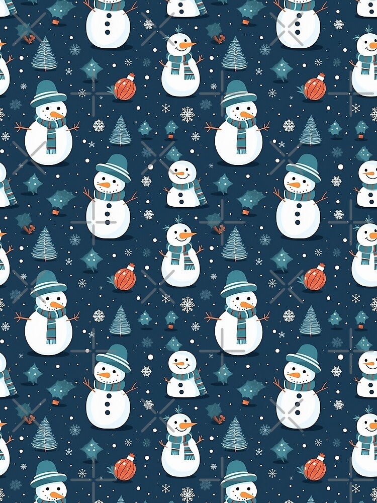 cute snowman smiling pattern by Trendy-Artistry