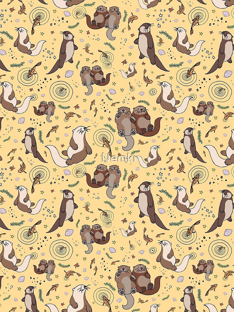 Otters in Yellow by Nemki