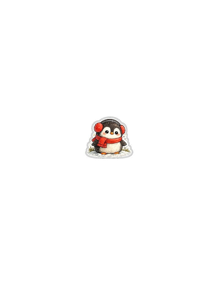 Cozy Baby Penguin Sticker – Cute Winter Kawaii Aesthetic by PawsAndpetalstudio