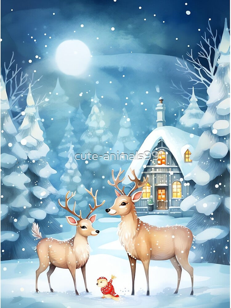 Christmas Reindeer Serenade by cute-animals99