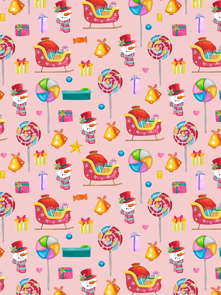 Cute Pink Christmas candy pattern by reka88
