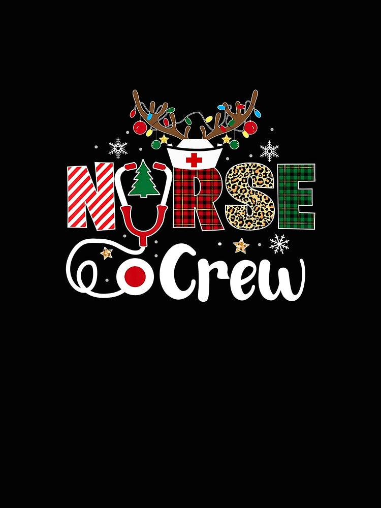 Christmas Nurse Crew Scrub Tops Christmas by whenevery3