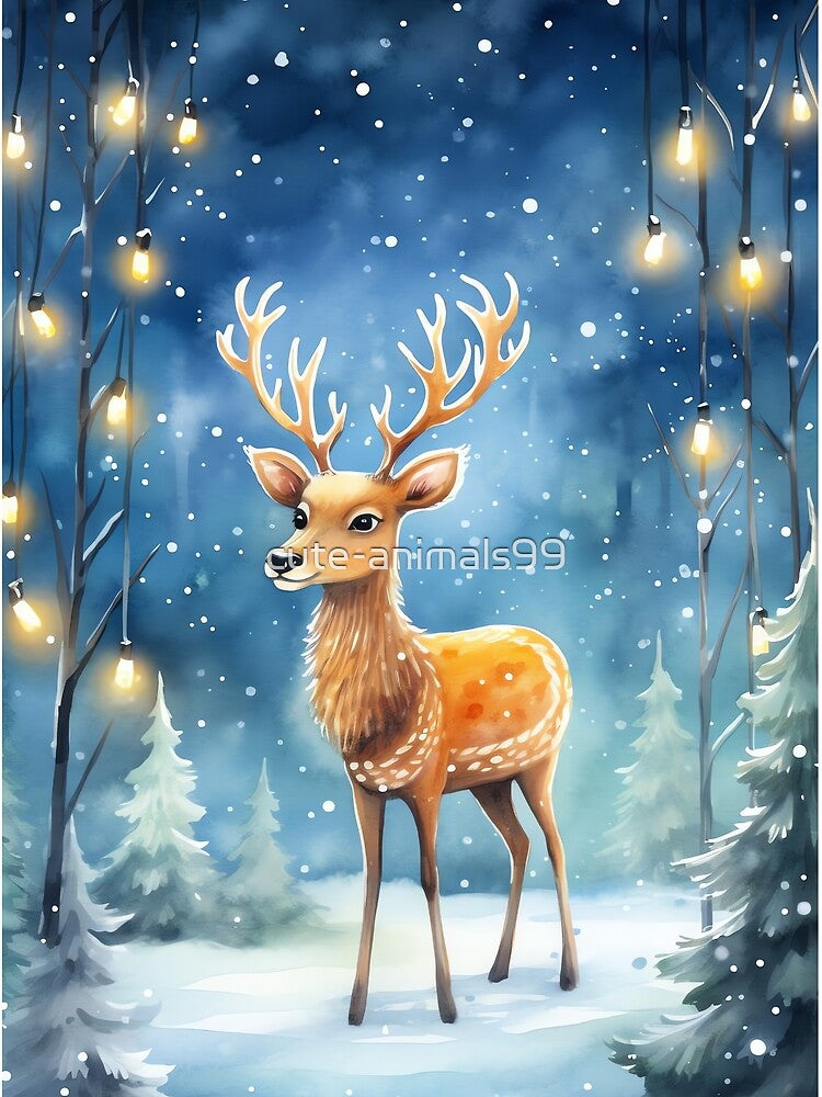 Starry Reindeer Night by cute-animals99