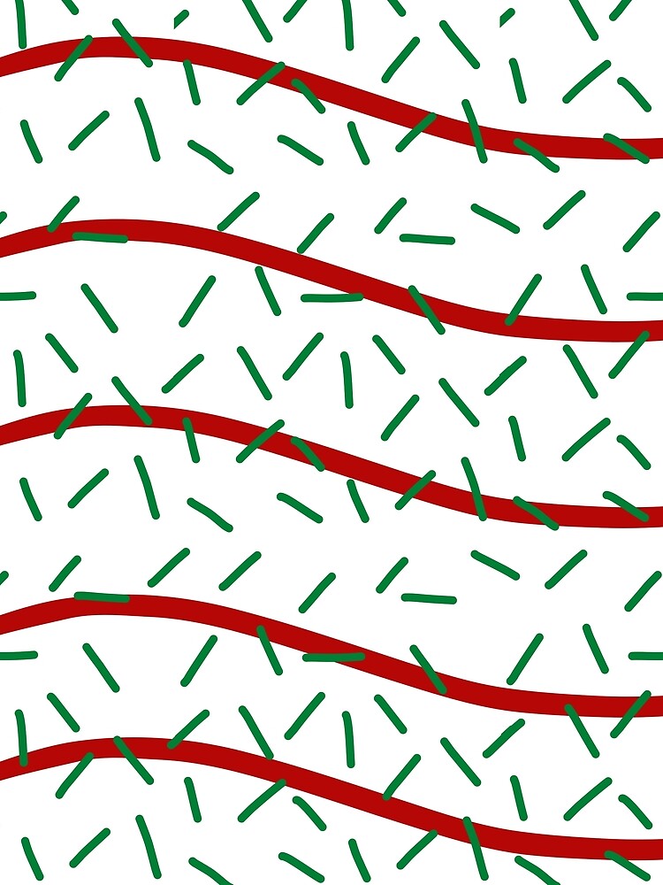 Red and Green Christmas Tree Cake Print by PinHookPrincess
