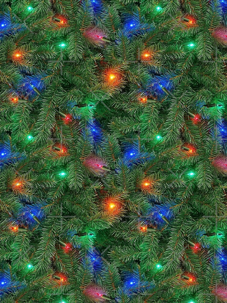 Seamless Real Christmas Tree Camo and Printed Lights Pattern by ChattanoogaTee