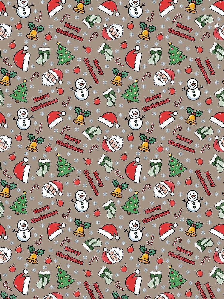 Cartoon Christmas on Light Brown by KSimpson838