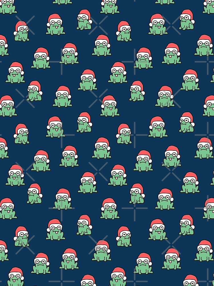 christmas frogs - navy blue by littlearrow