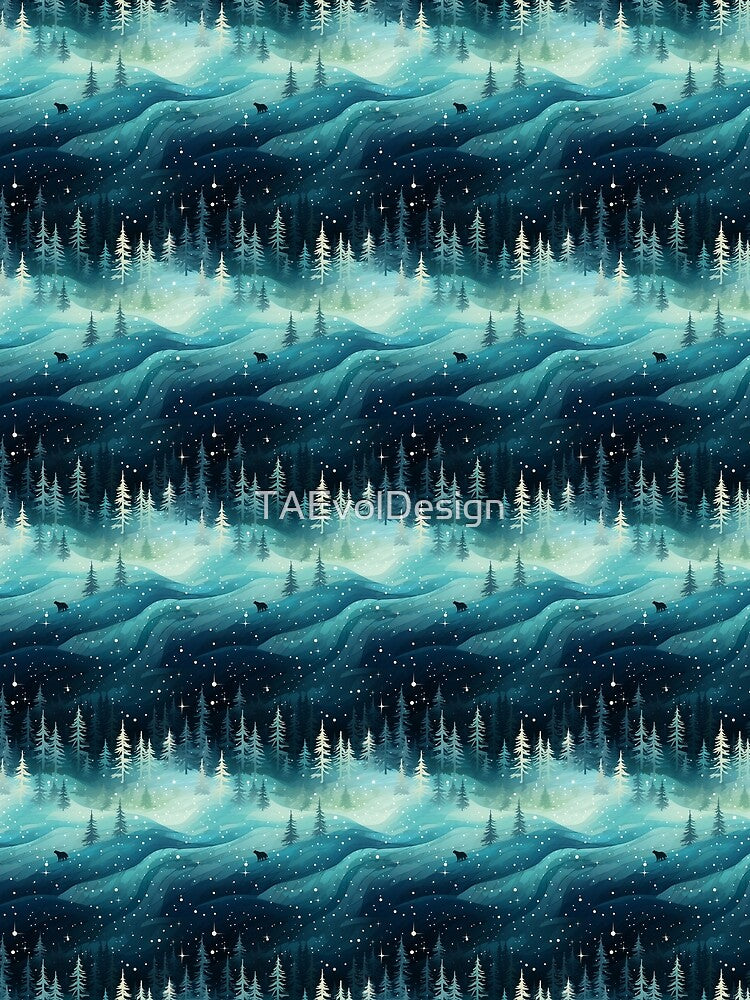 Winter Wonderland: Serene Snowy Landscape for Festive Decor by Moisky Patterns