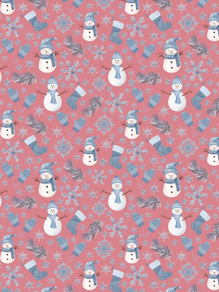 Cozy Blue Winter on Rouge Pink by KSimpson838