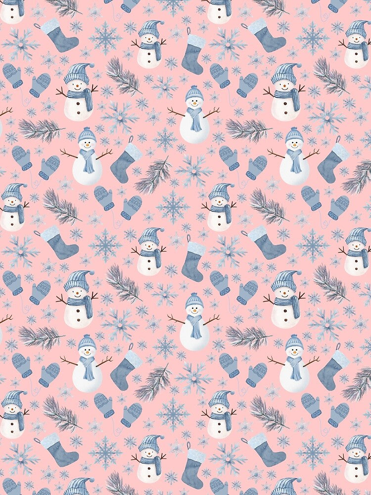 Cozy Blue Winter on Peachy Pink by KSimpson838