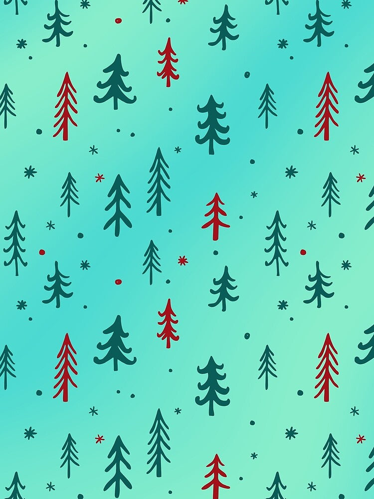 Turquoise christmas tree pattern by reka88