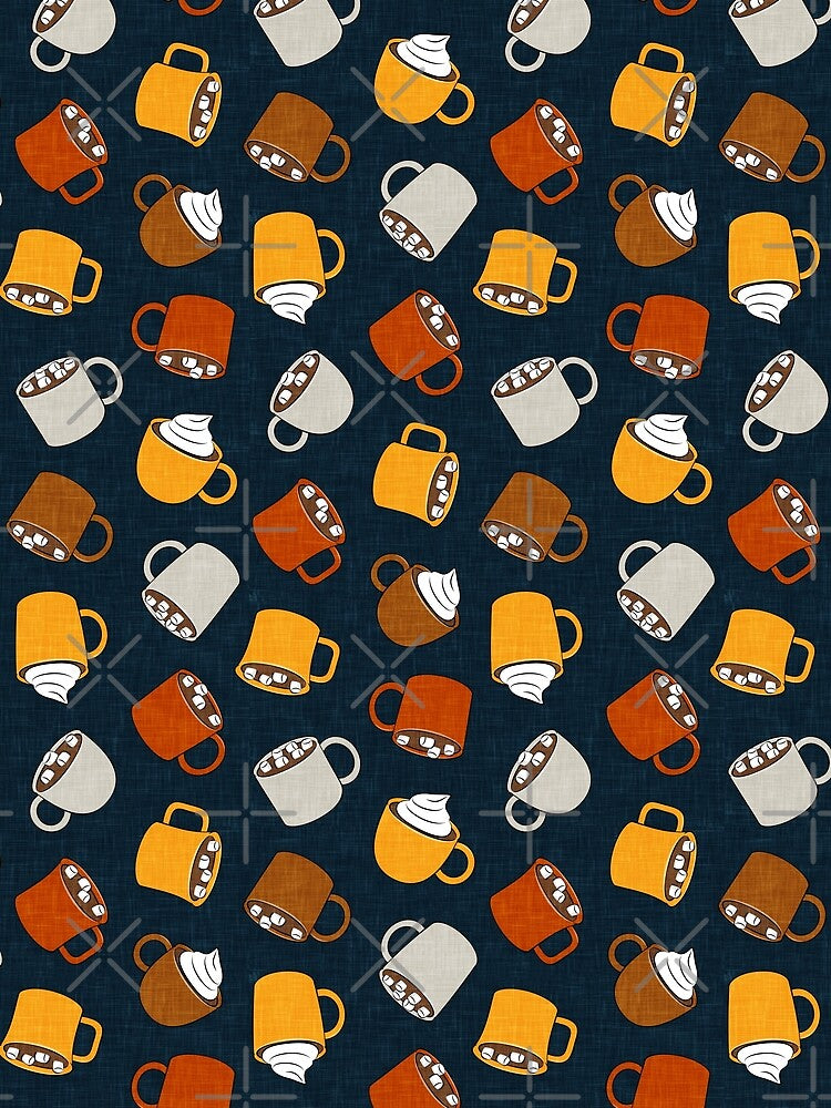 Hot Cocoa - Hot chocolate (navy) by littlearrow