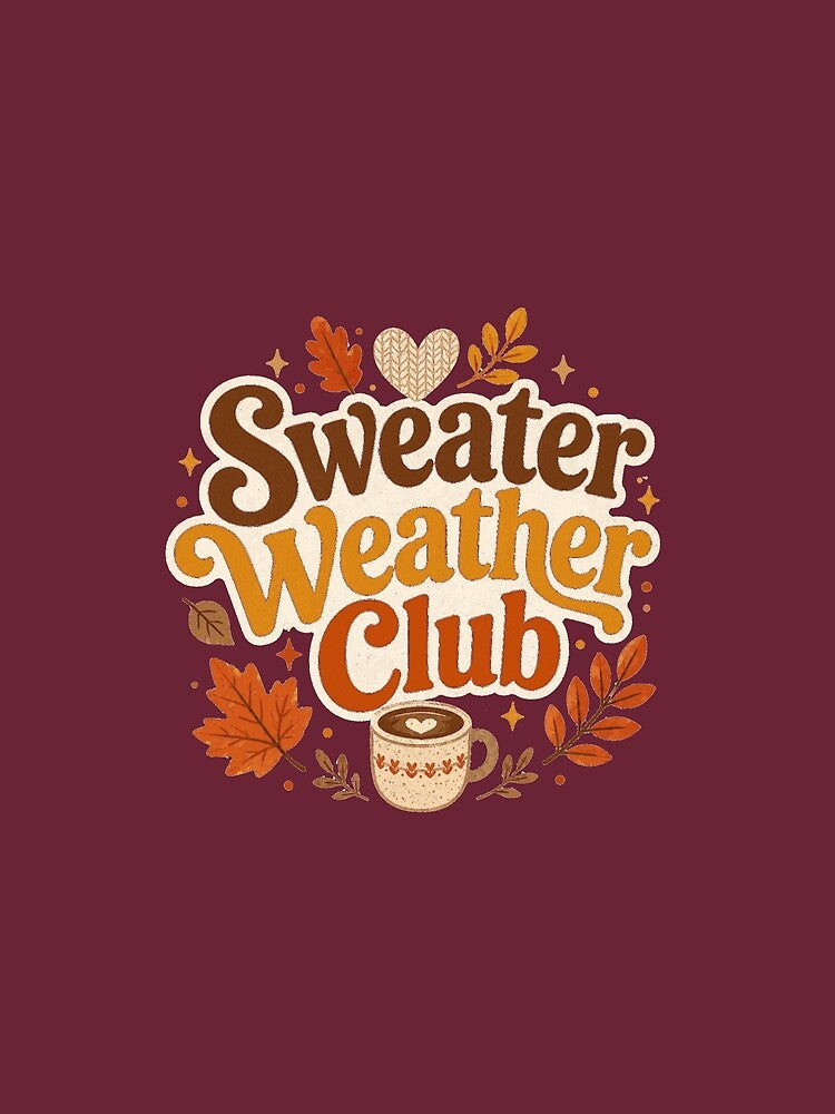 Sweater Weather Club Cute Cozy Fall Design – Mulled Burgundy by Bright Little Things
