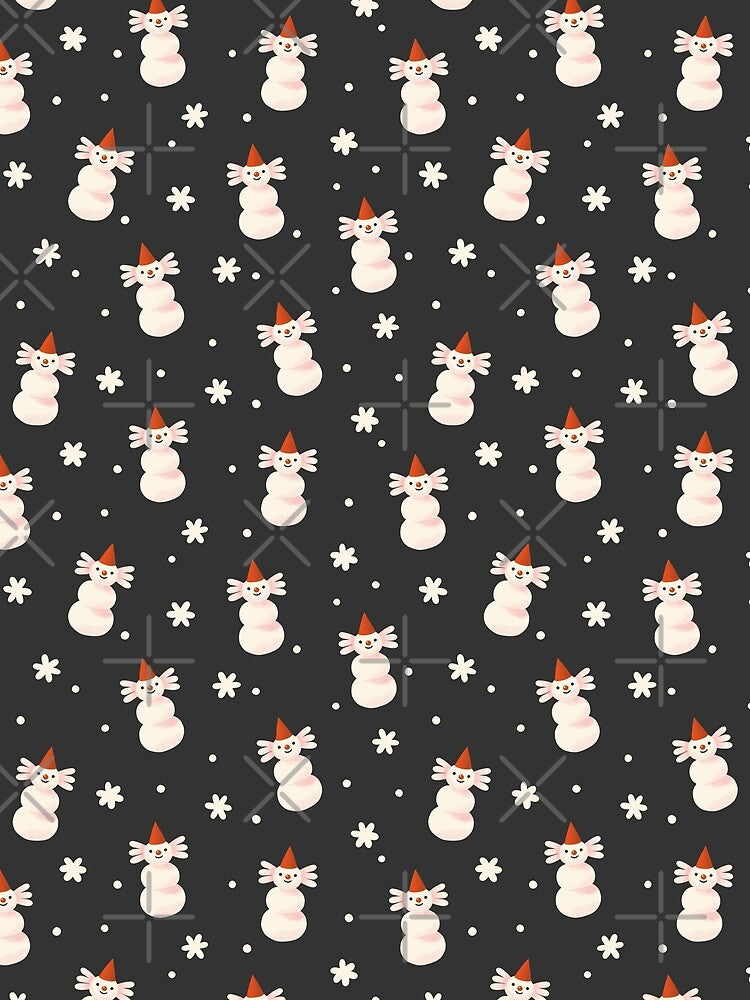 Axolotl Snowman Christmas pattern by balanyonok