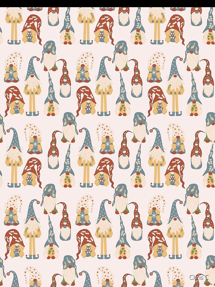 Gnome Christmas Little and Tall Cute Red Gnome Pattern by MiscelChr