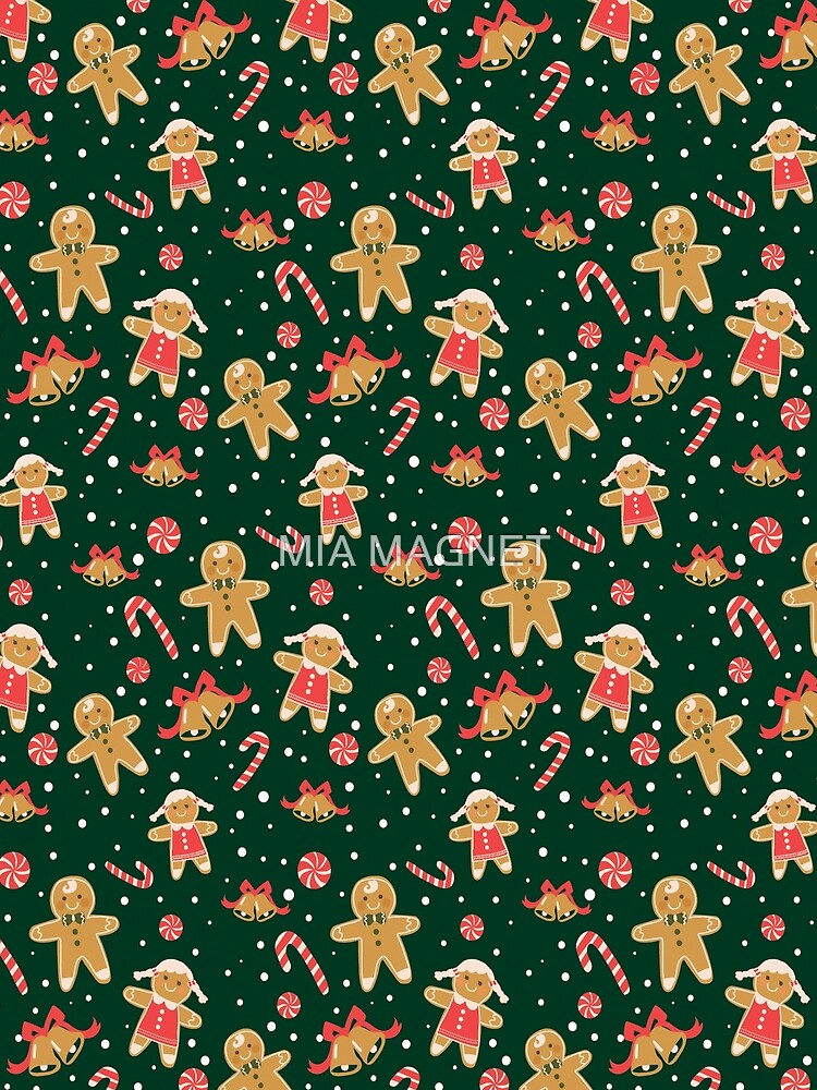 Adorable Christmas Cookie Gingerbread Pattern - Candy Cane by Borislav Shekerdzhiyski