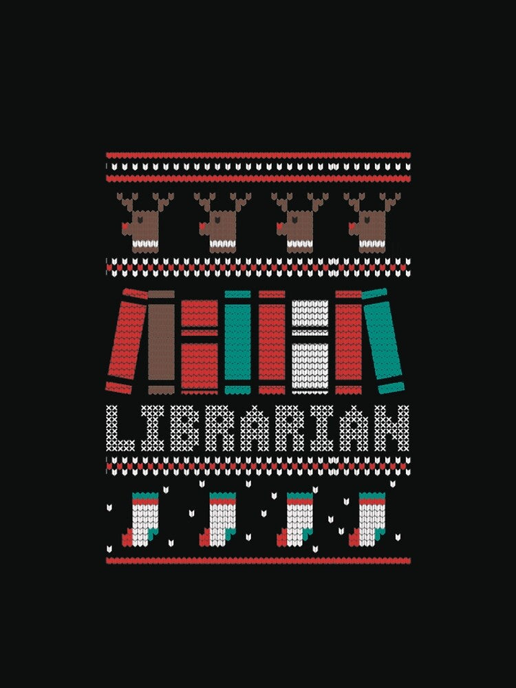 Librarian Books Ugly Christmas Sweater Mask Tshirt by Clavitaps