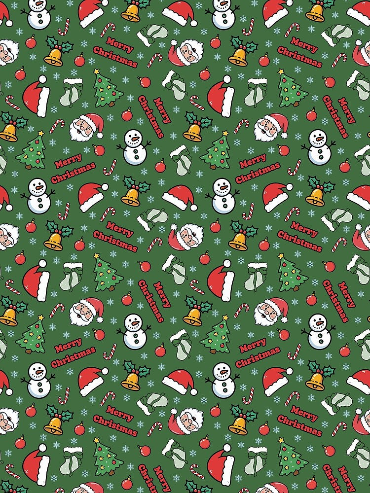 Cartoon Christmas on Green by KSimpson838