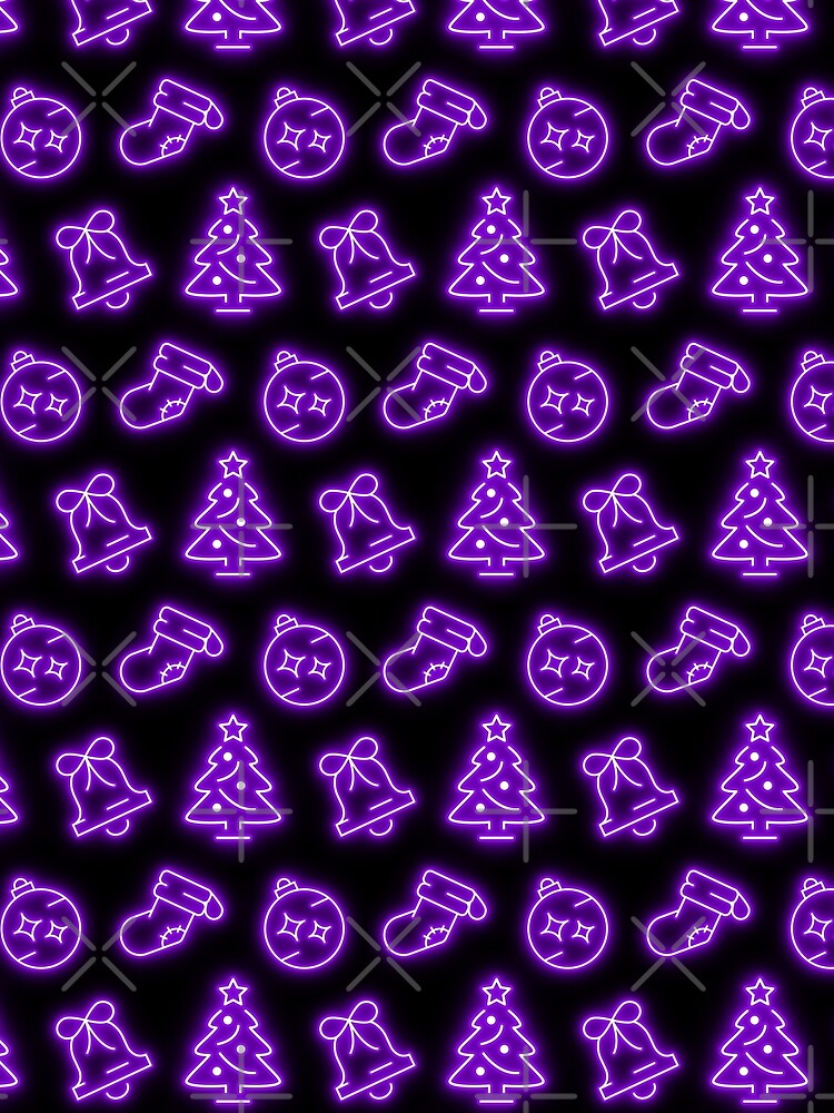Neon Purple Christmas on Black by Pixels2Patterns