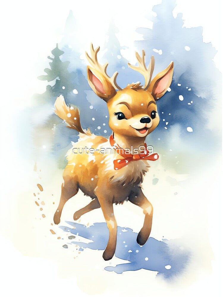 Playful Jingle Bell Reindeer by cute-animals99