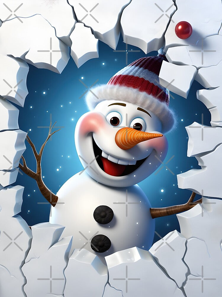 Cute Christmas Snowman Design | Holiday Home Decor by BearBrushDesign