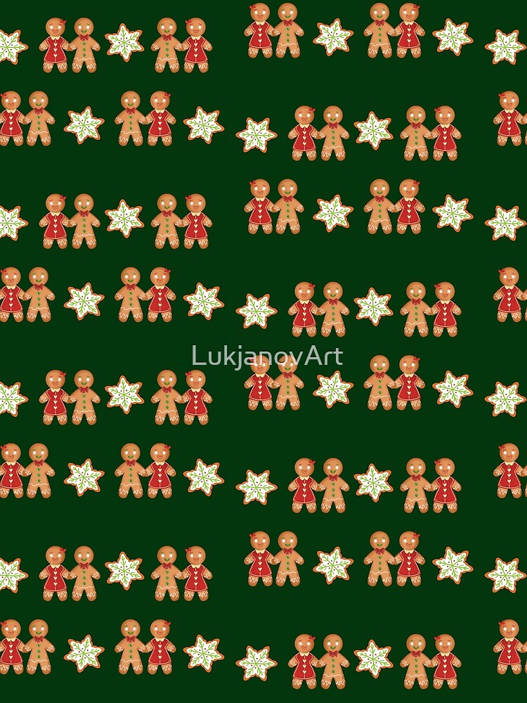 Festive gingerbread man and star cookies by LukjanovArt