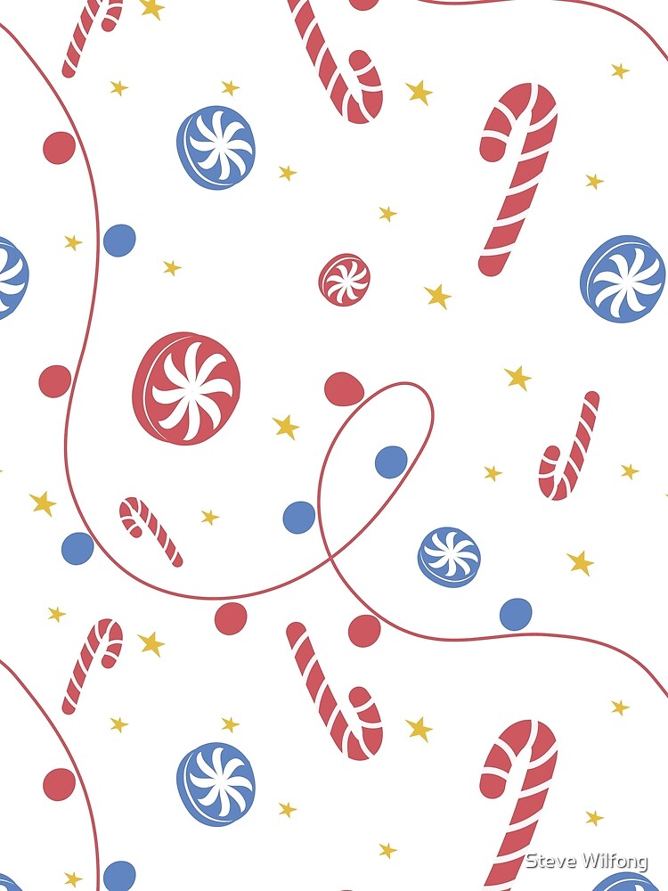 Pattern of Candy Canes & Christmas Candy by Steve Wilfong