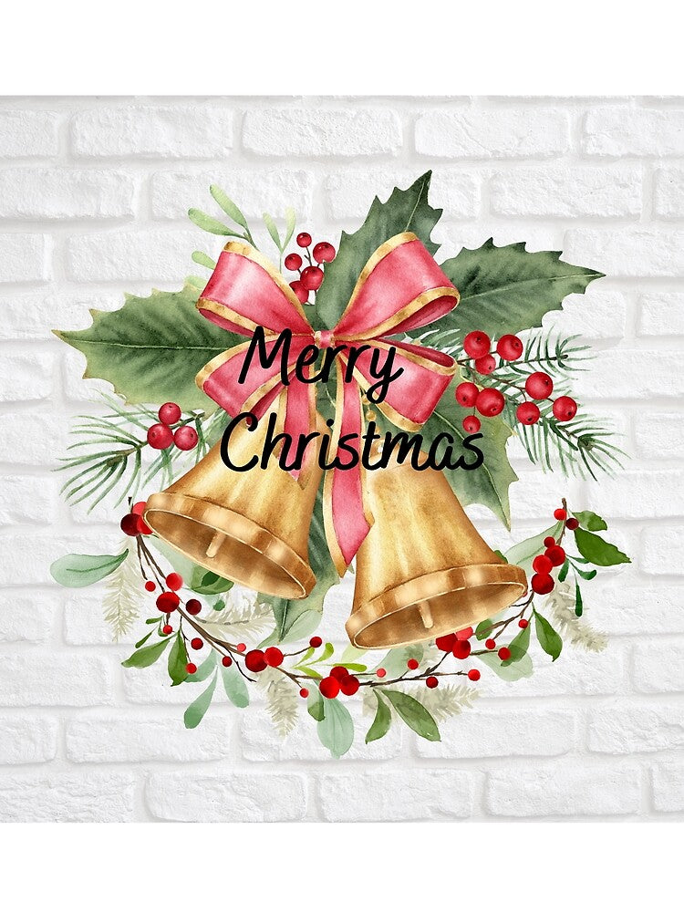 Christmas Bells With Holly and Red Bow by tomorrowsart