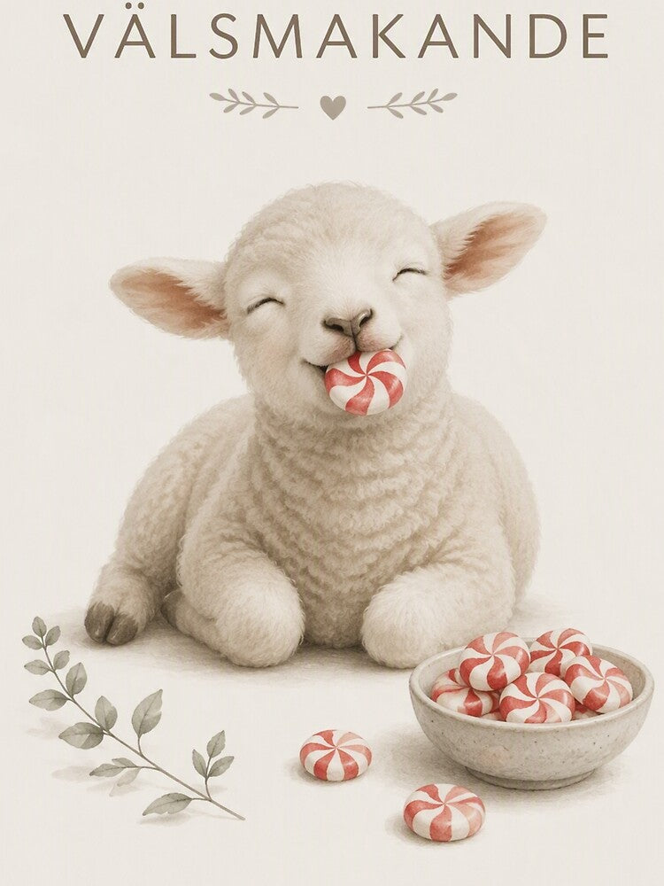 Hygge Lamb & Peppermint "DELICIOUS" Portrait by NickWhittleArt