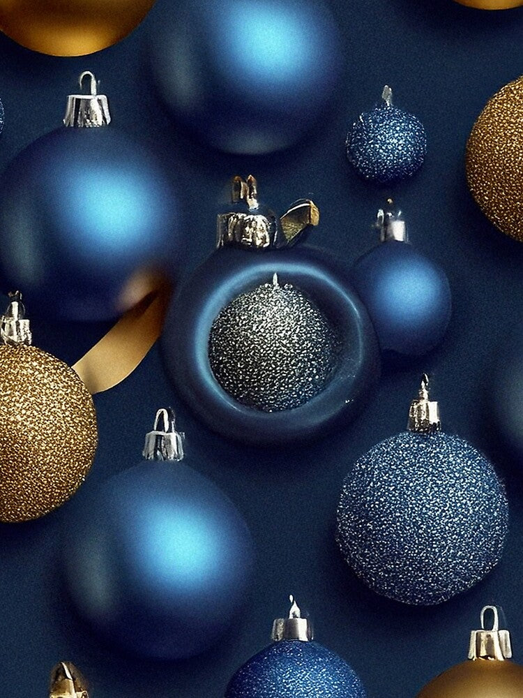 Blue & Gold Christmas Ornaments by DigitalGemArt