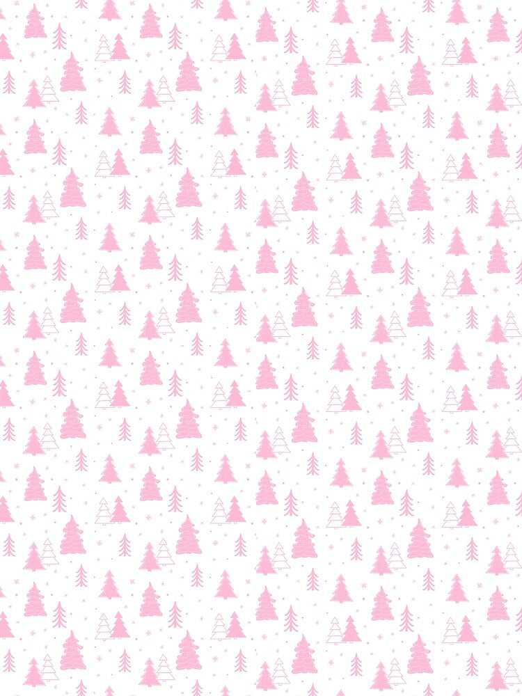 Pink Christmas Tree and Snowflake Pattern by ChaosDesigns876