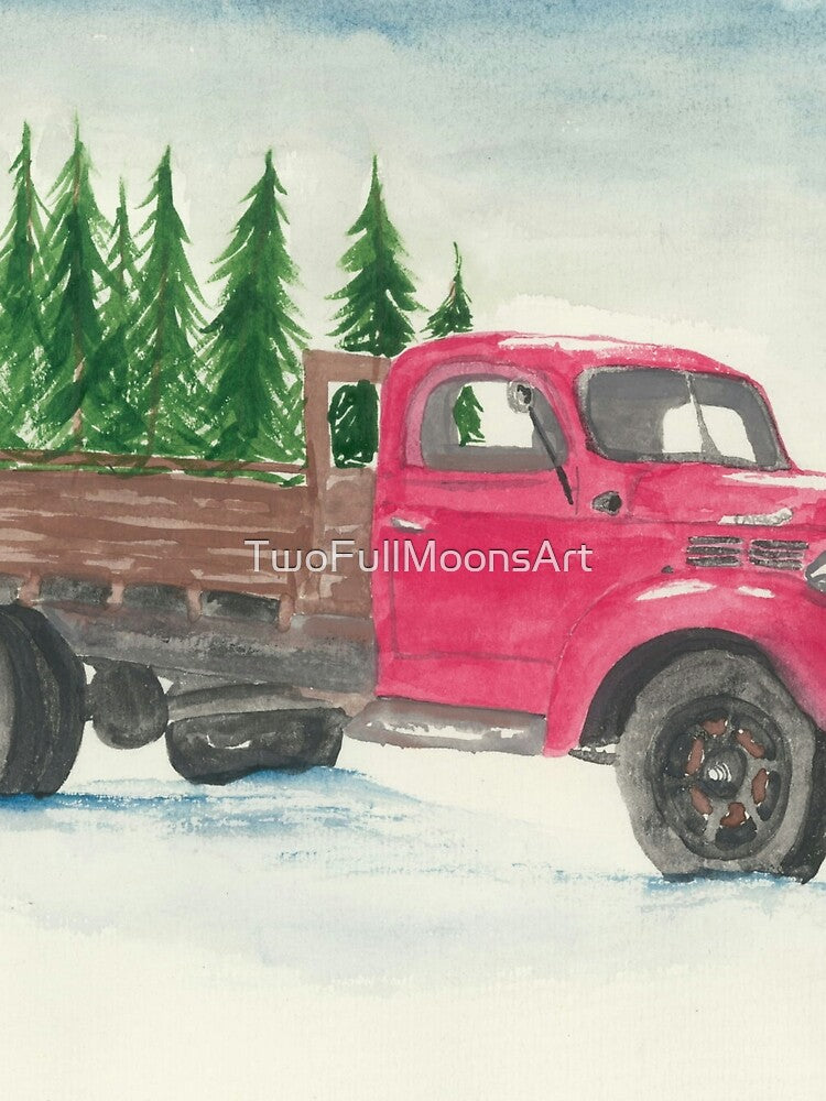 Red truck by TwoFullMoonsArt