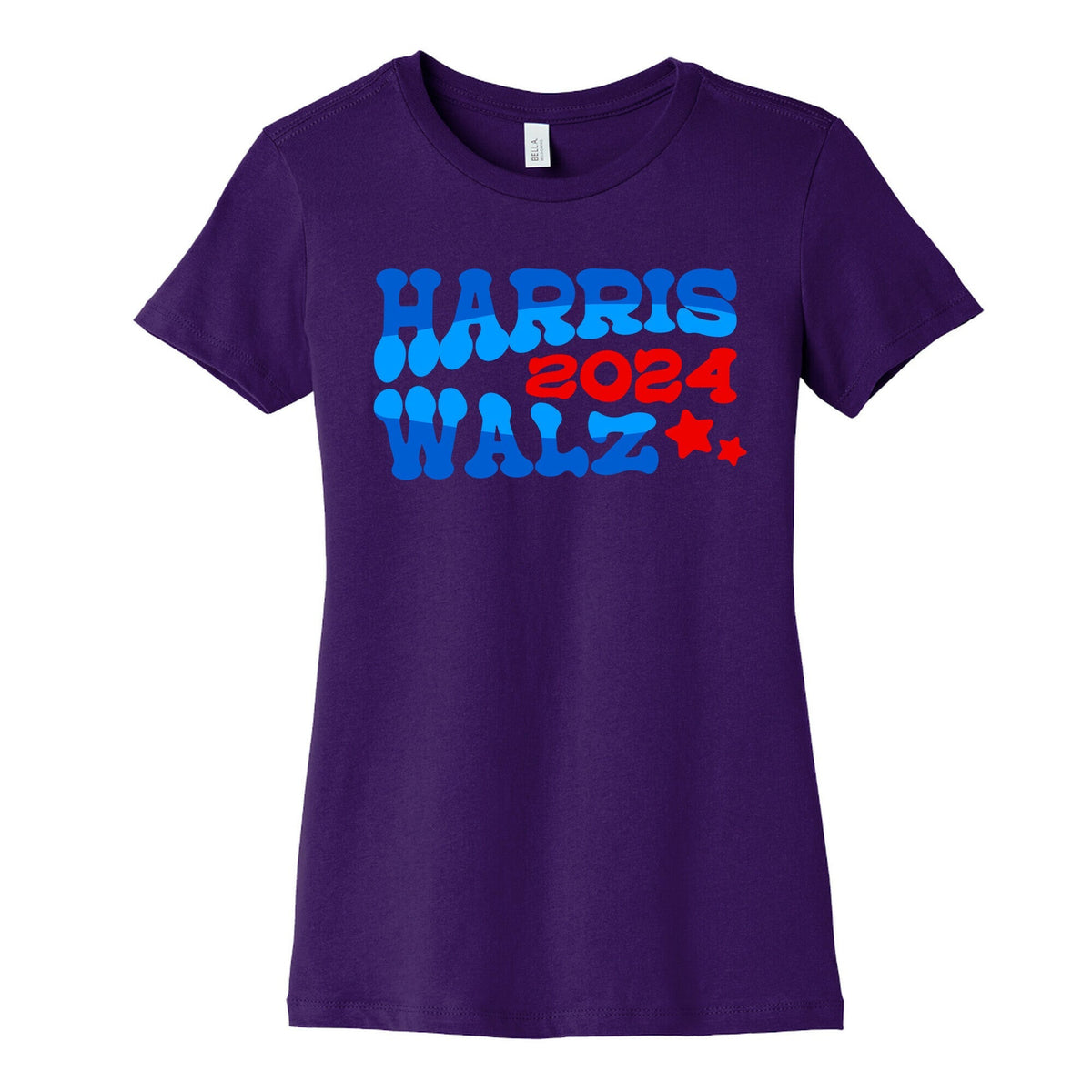 Harris Walz 2024 Retro Text Womens Cotton Tee Unisex