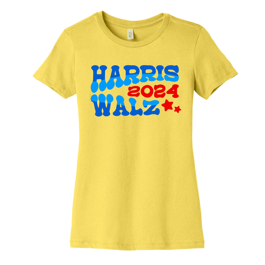 Harris Walz 2024 Retro Text Womens Cotton Tee Unisex