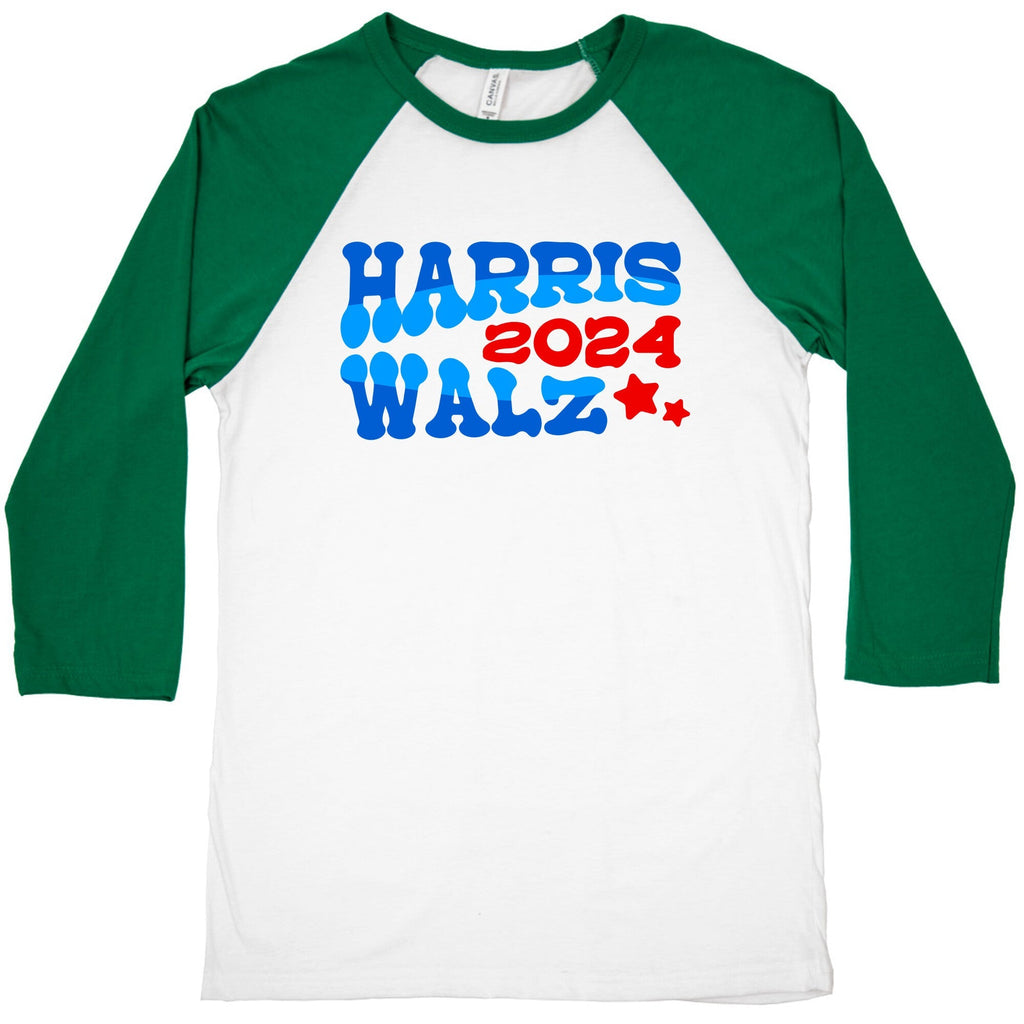 Harris Walz 2024 Retro Text Baseball Tee Unisex