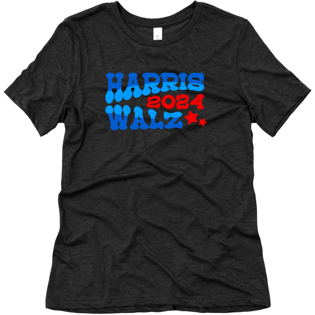 Harris Walz 2024 Retro Text Womens Triblend Tee Unisex