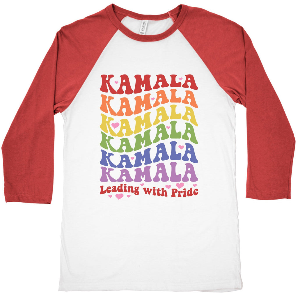 Kamala Leading With Pride Baseball Tee Unisex