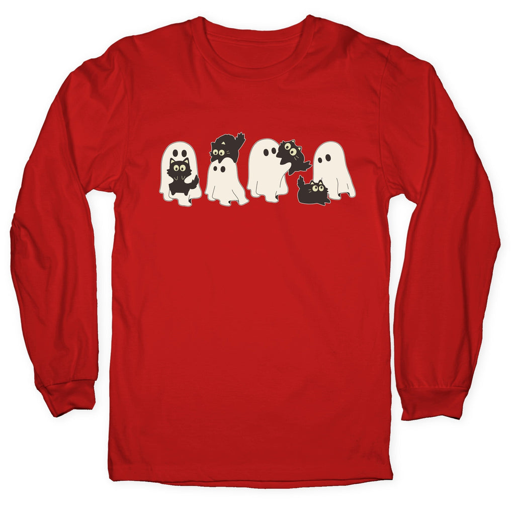 Cute Ghost Cats Longsleeve Tee Unisex