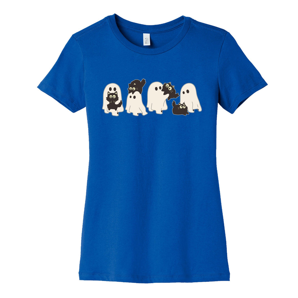 Cute Ghost Cats Womens Cotton Tee Unisex