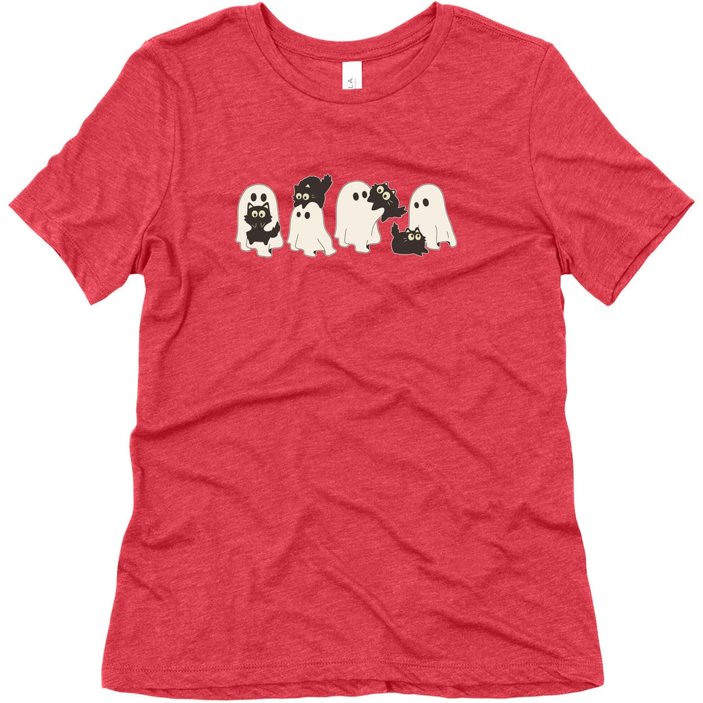 Cute Ghost Cats Womens Triblend Tee Unisex