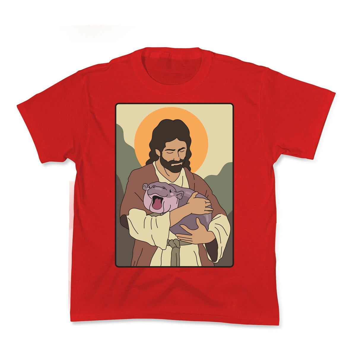 Moo Deng Jesus Kids Tee Unisex