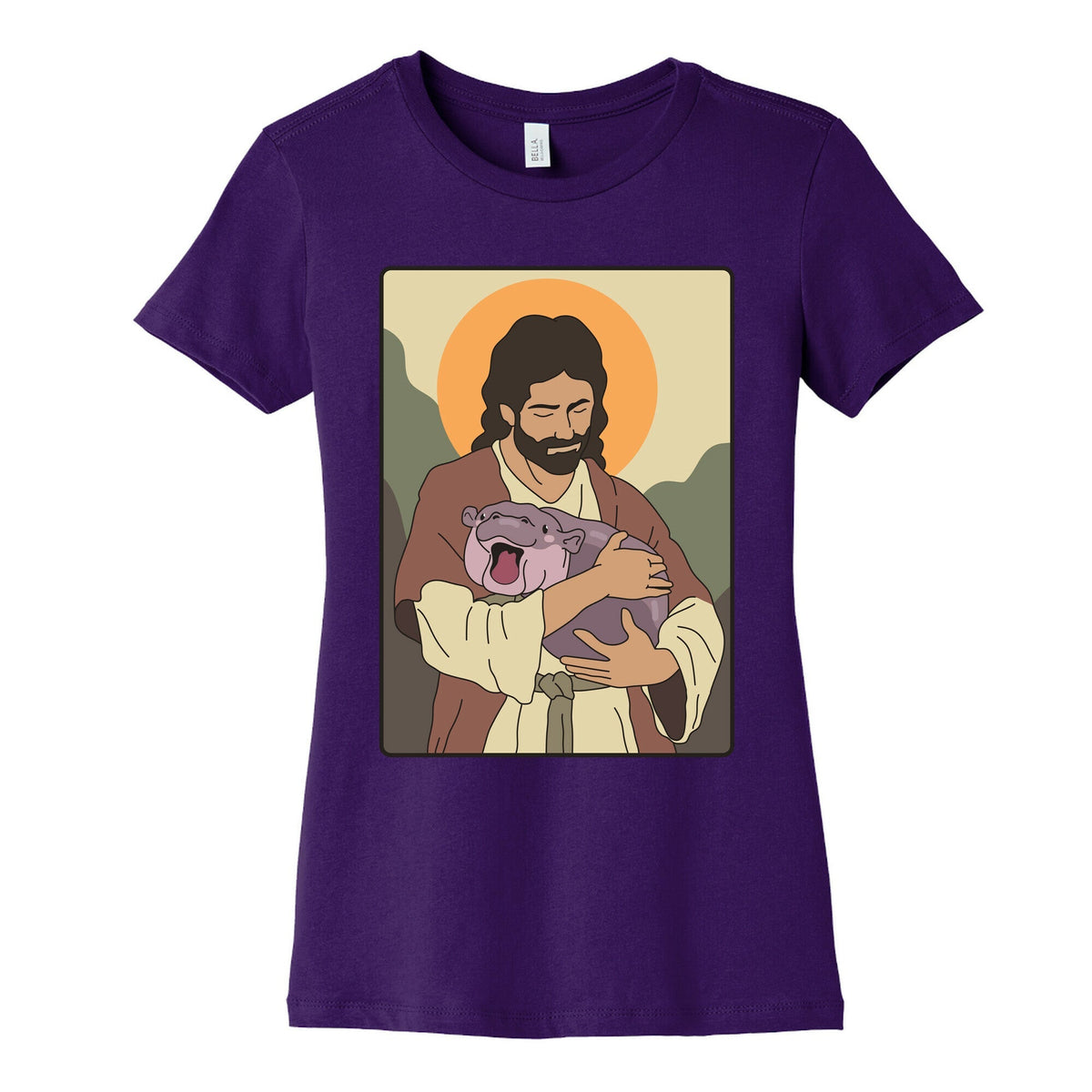 Moo Deng Jesus Womens Cotton Tee Unisex