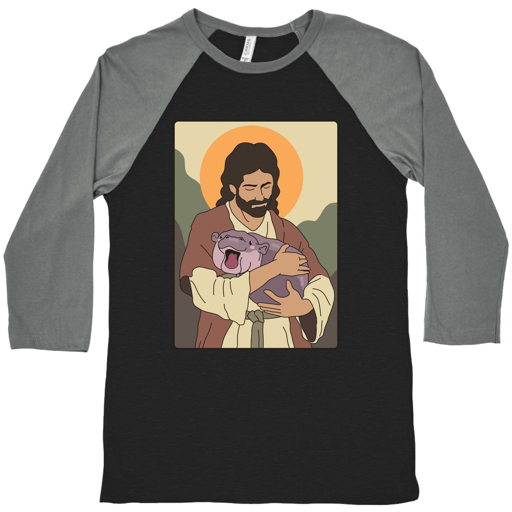 Moo Deng Jesus Baseball Tee Unisex