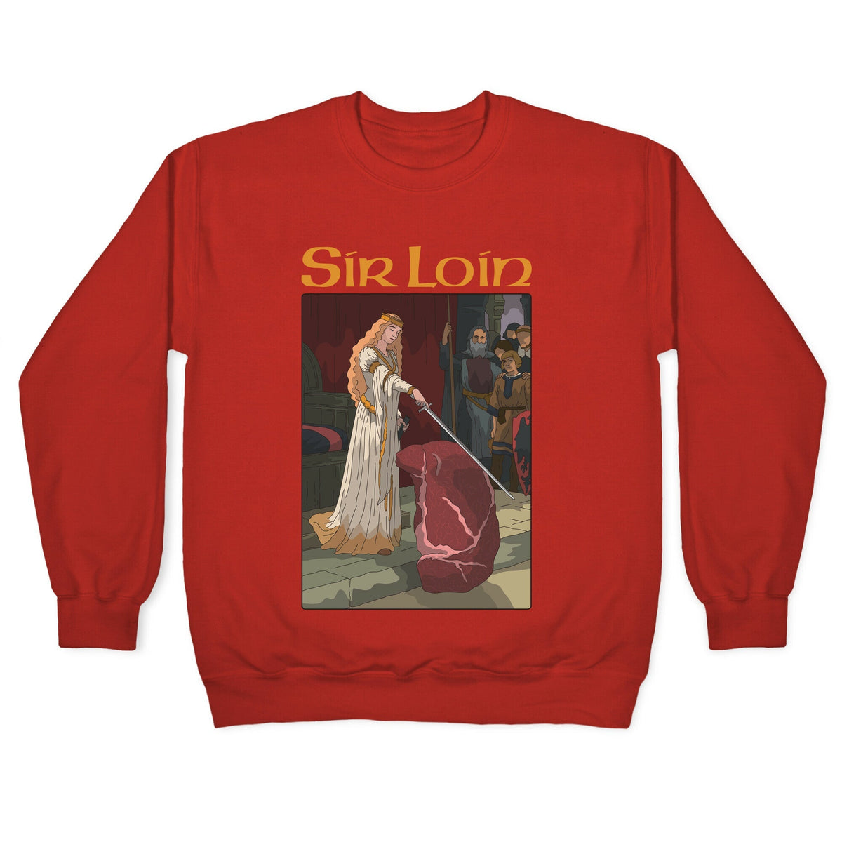 Sir Loin Steak Meme Cartoon Crewneck Unisex