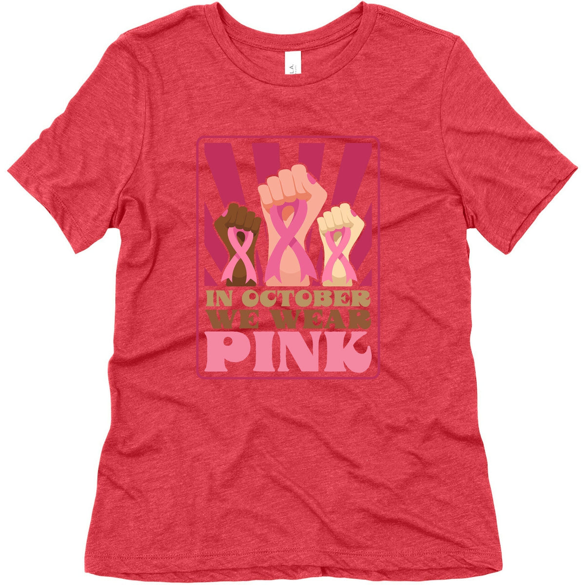 In October We Wear Pink Womens Triblend Tee Unisex