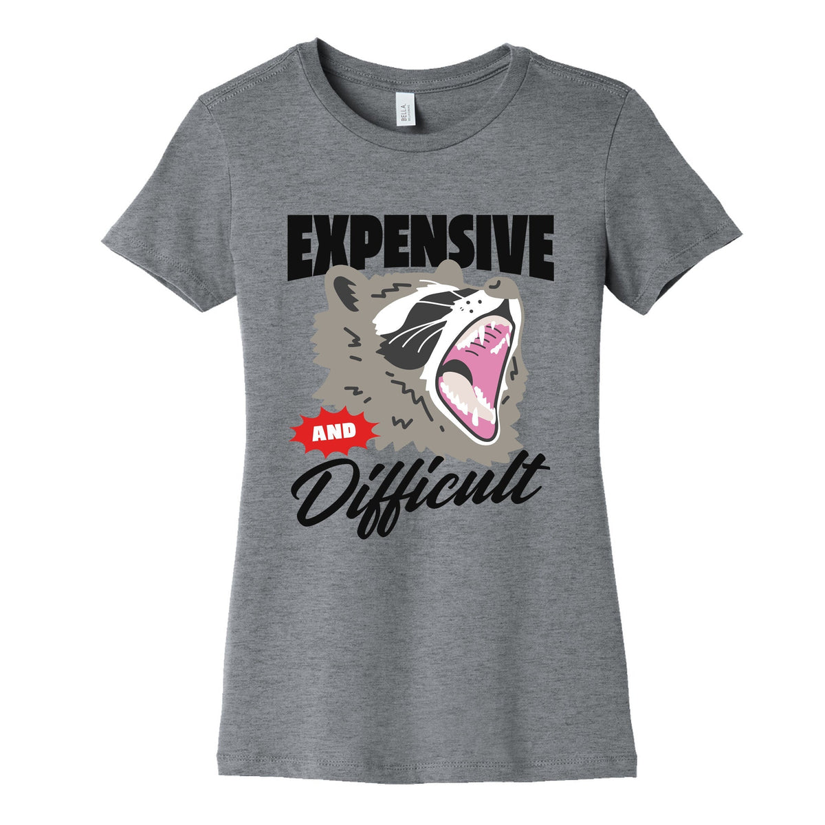 Expensive and Difficult Raccoon Womens Cotton Tee Unisex