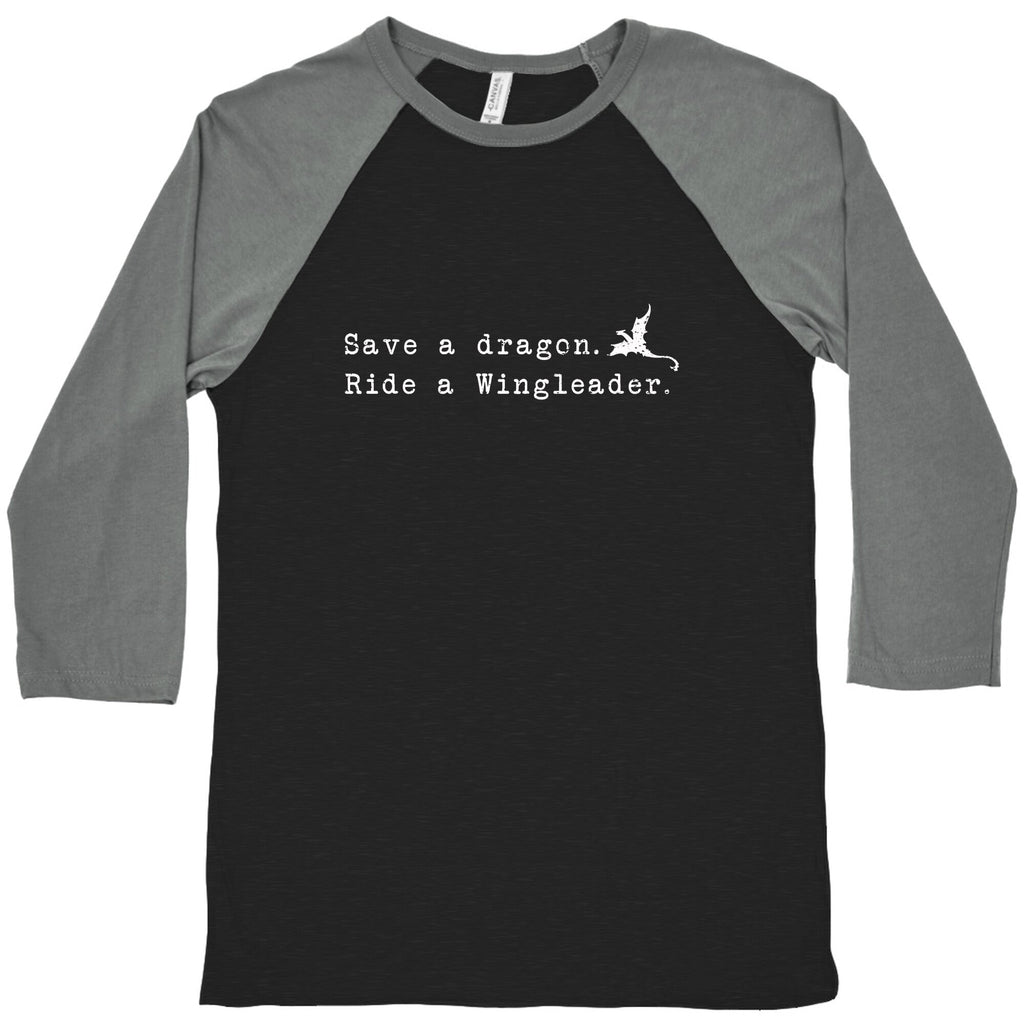 Fourth Wing Save a Dragon Baseball Tee Unisex
