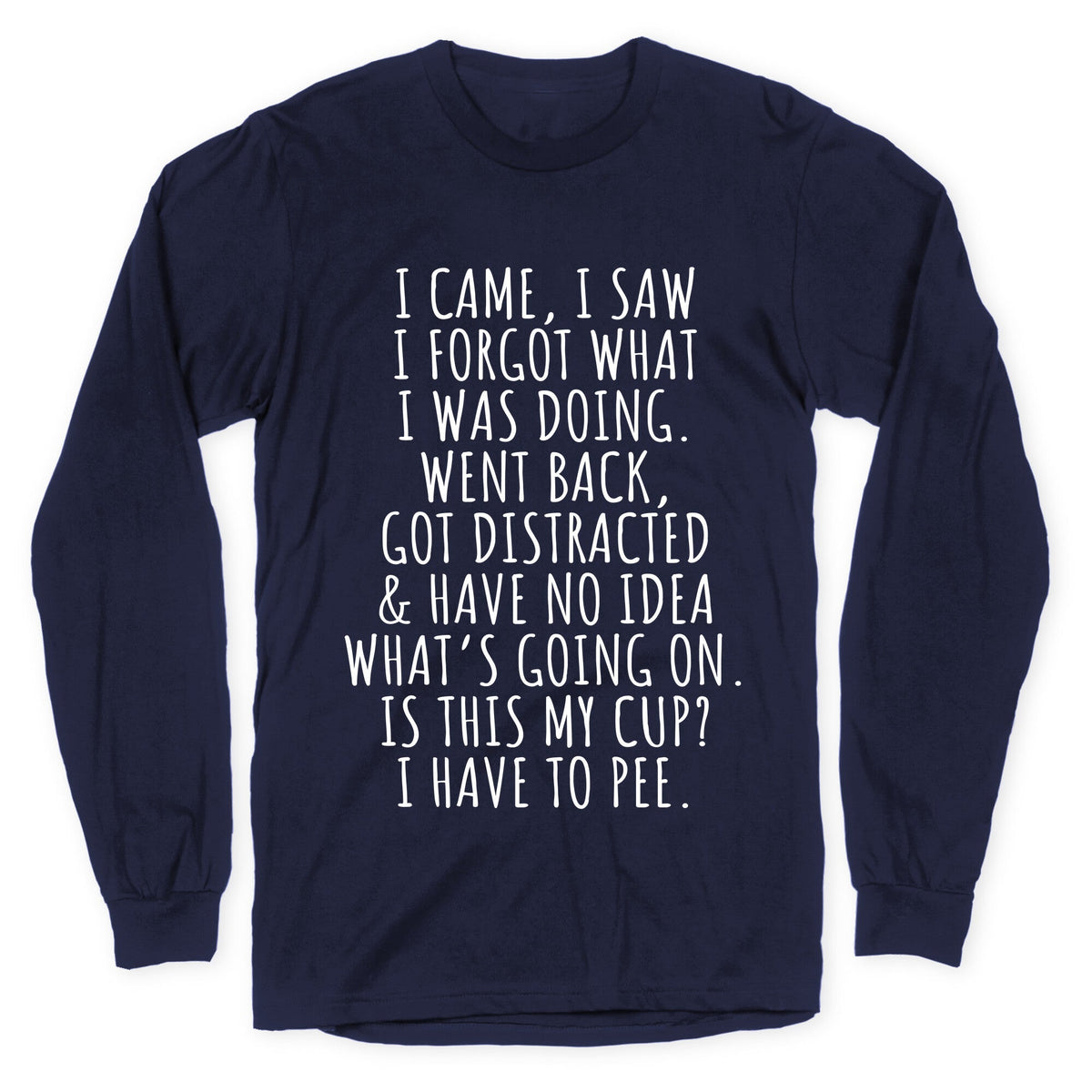I Came I Saw I Forgot What I Was Doing Longsleeve Tee Unisex